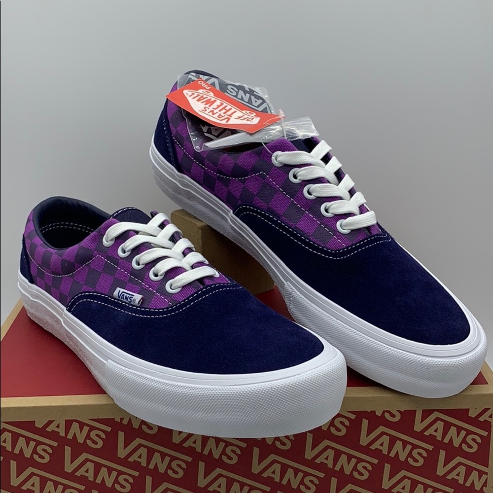 VANS ERA PRO BAKER KADER/Purple Checkerboard Men’s - Picture 15 of 16
